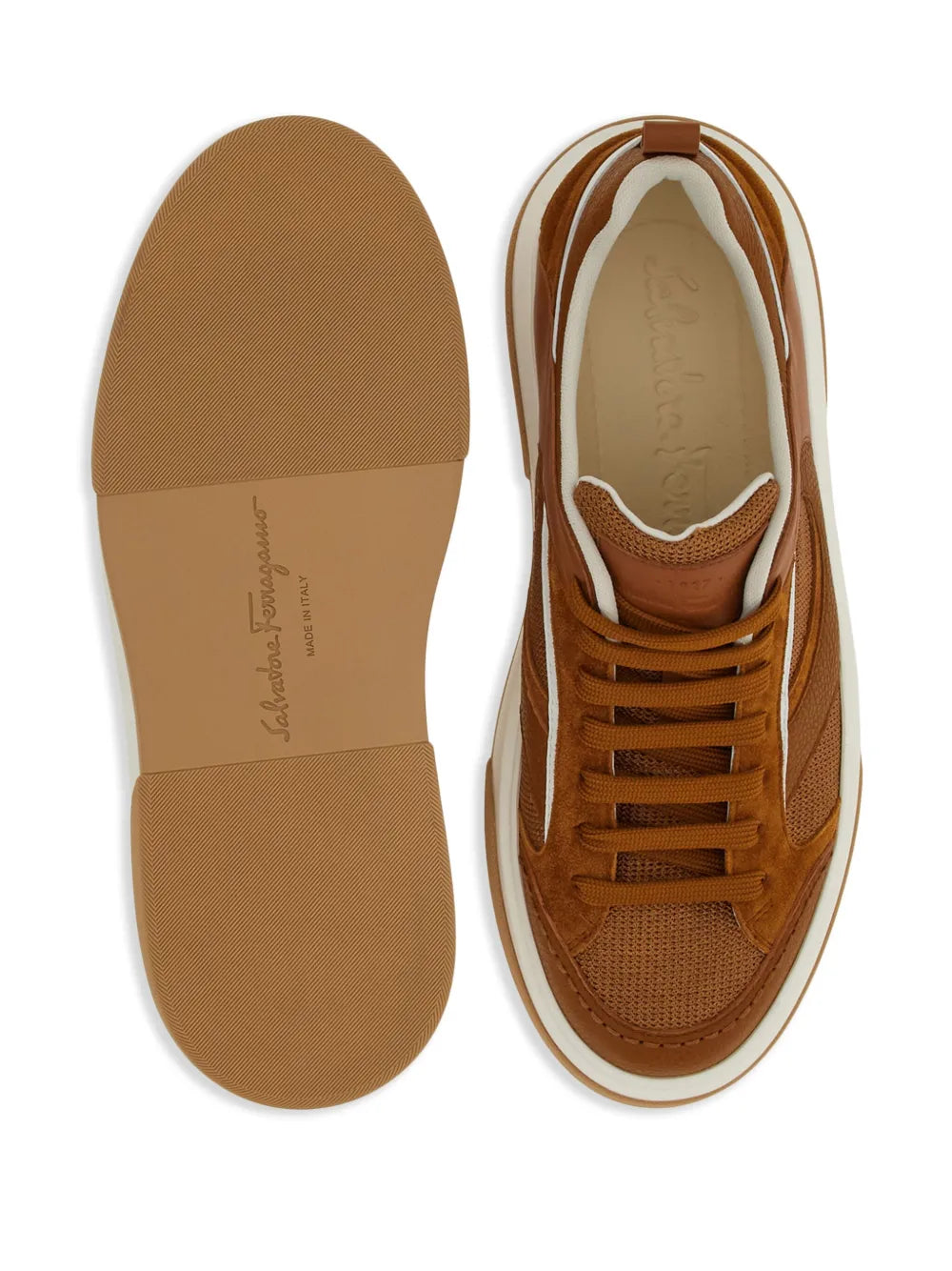 Ferragamo Quilted Panelled-Design Sneakers