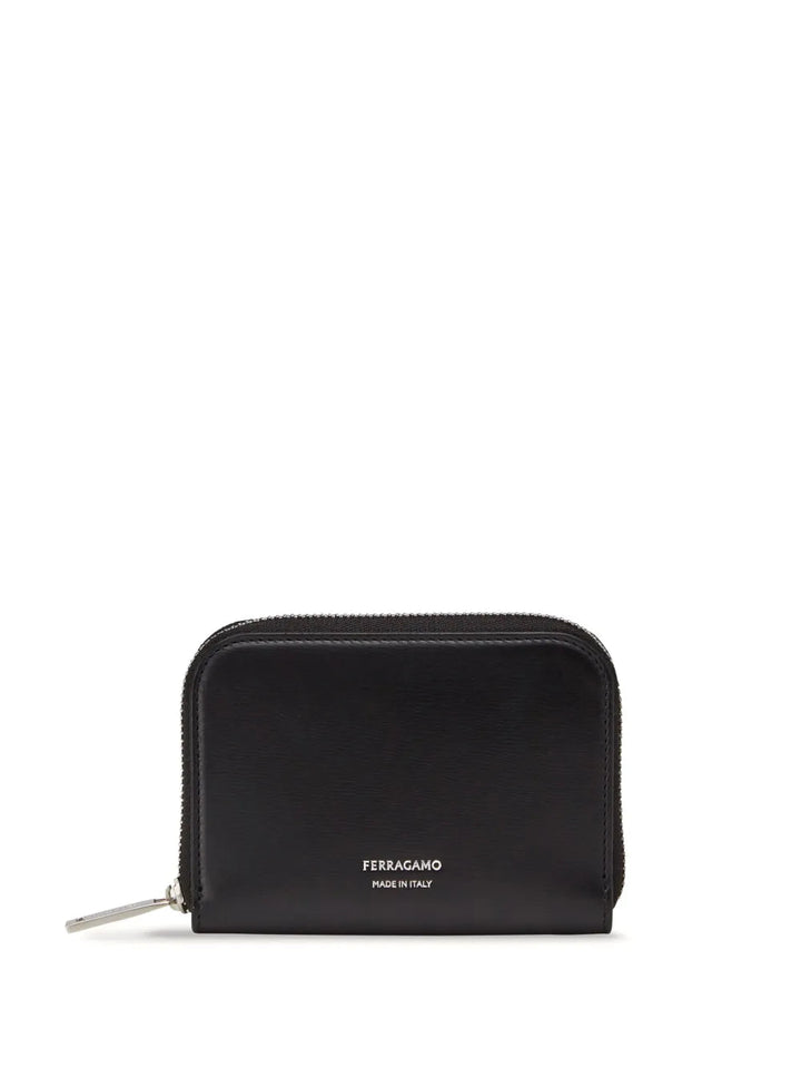 Ferragamo Logo-Stamp Zip-Up Wallet