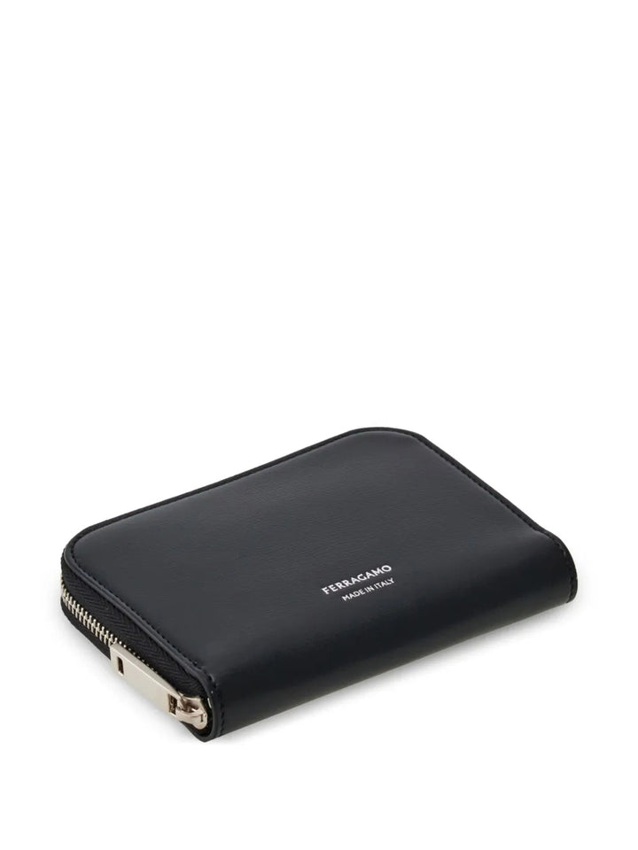 Ferragamo Logo-Stamp Zip-Up Wallet