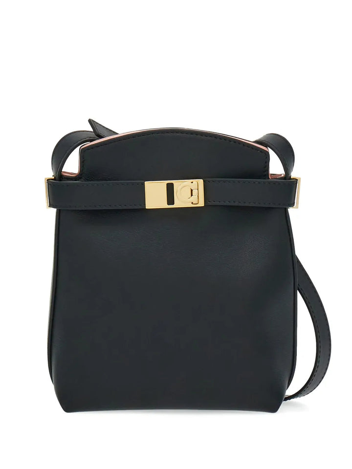 Ferragamo Hug Gancini-Plaque Leather Phone Holder