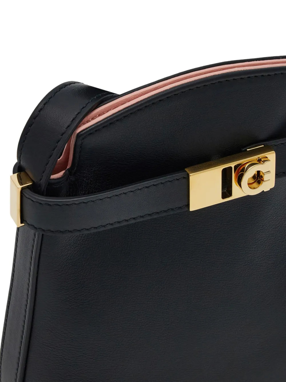 Ferragamo Hug Gancini-Plaque Leather Phone Holder