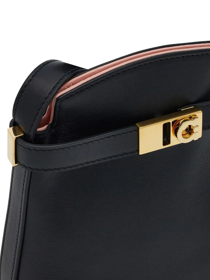 Ferragamo Hug Gancini-Plaque Leather Phone Holder