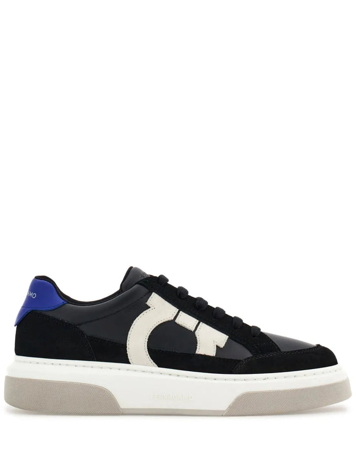 Ferragamo Gancini Panelled Leather Sneakers