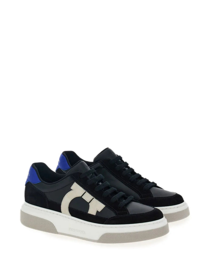 Ferragamo Gancini Panelled Leather Sneakers