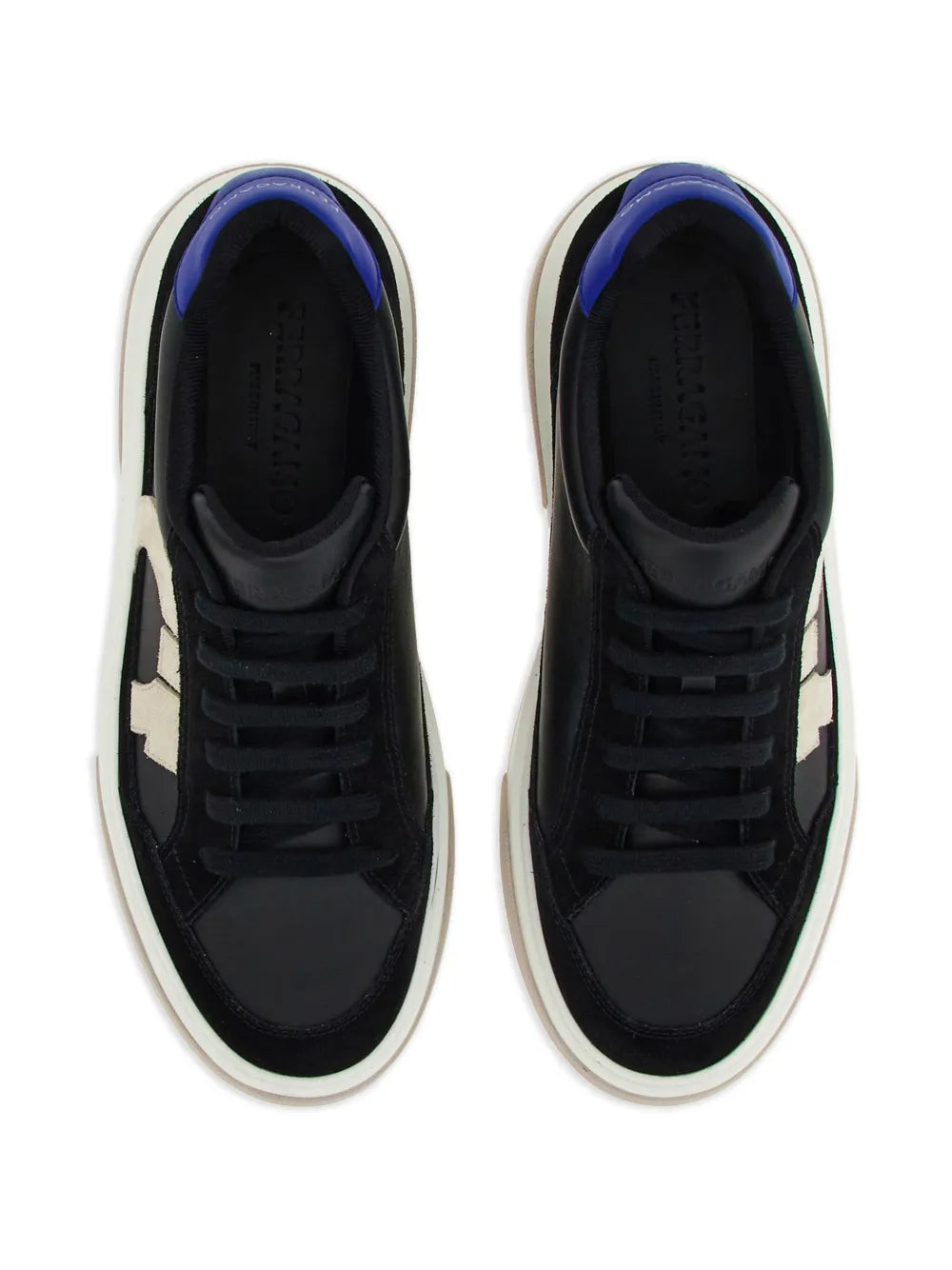 Ferragamo Gancini Panelled Leather Sneakers