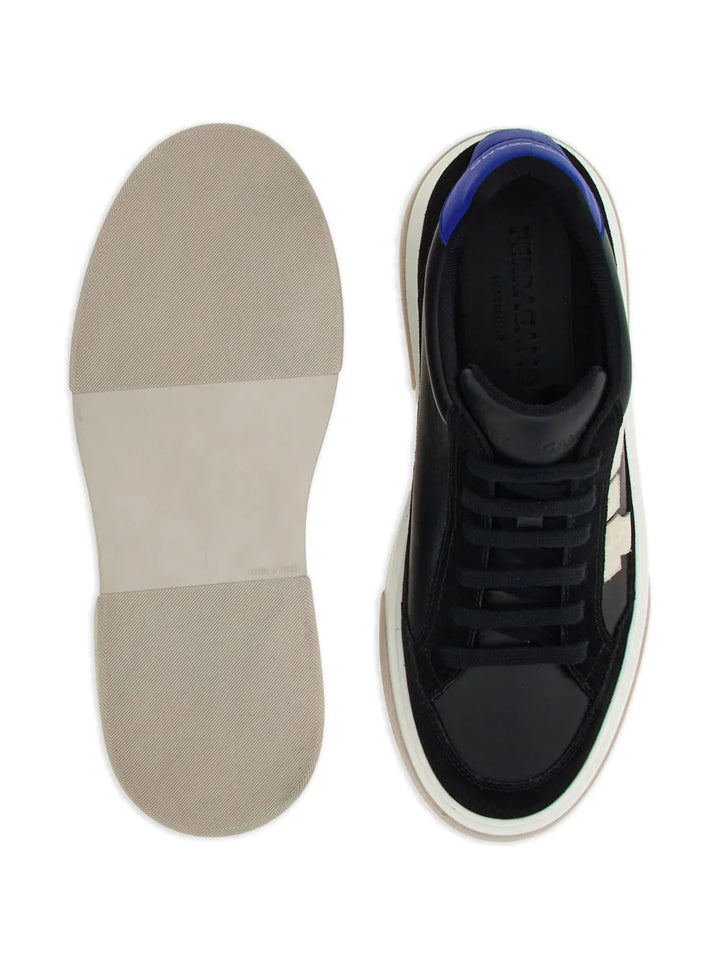 Ferragamo Gancini Panelled Leather Sneakers