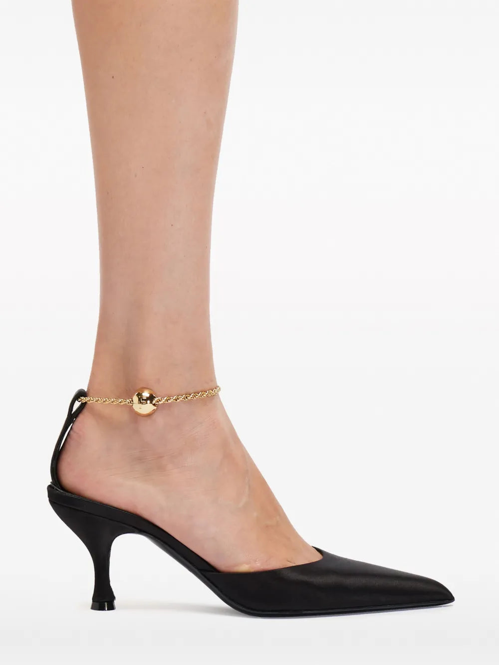 Ferragamo 70Mm Cable-Link Chain Satin-Finish Pumps