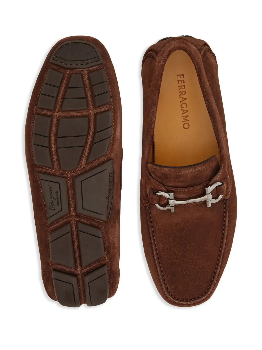 Ferragamo Gancini Suede Loafers