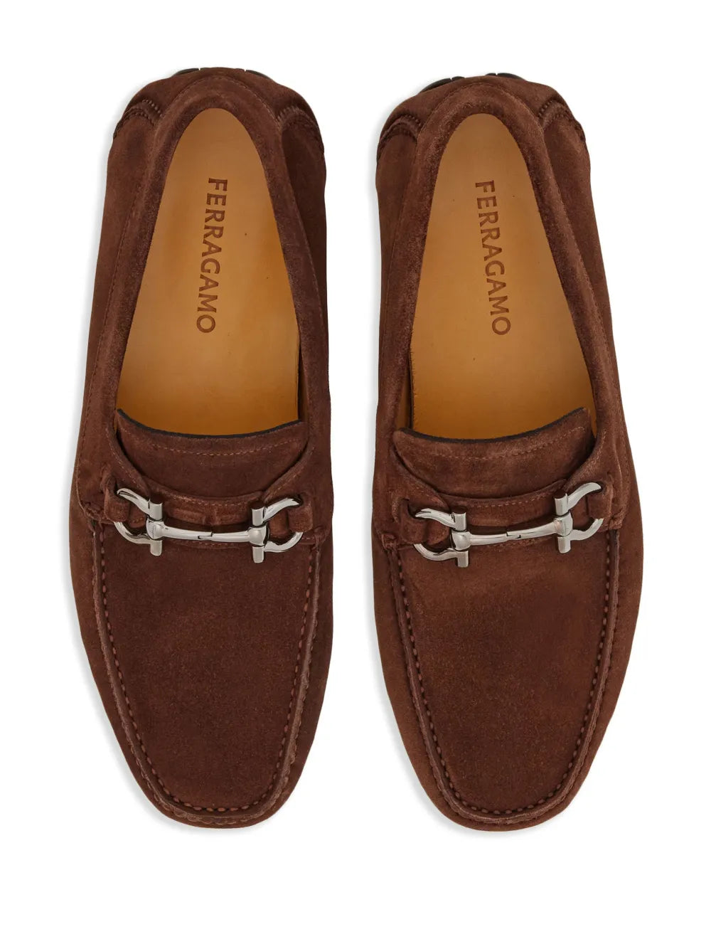 Ferragamo Gancini Suede Loafers