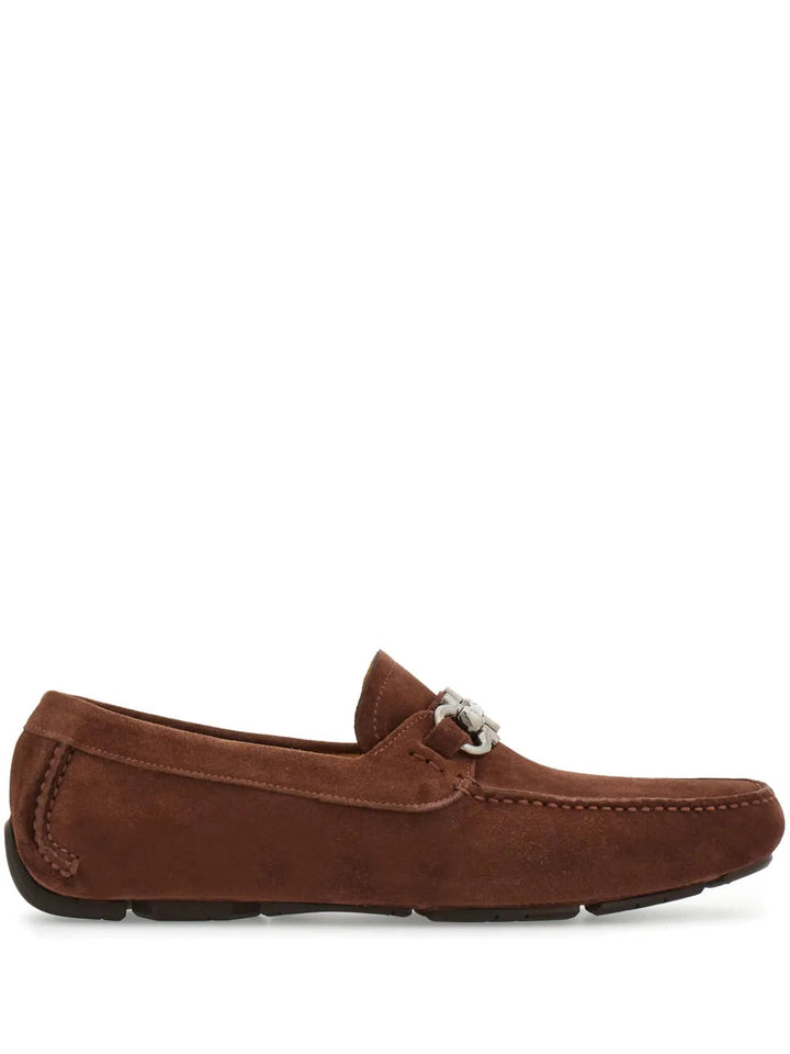 Ferragamo Gancini Suede Loafers