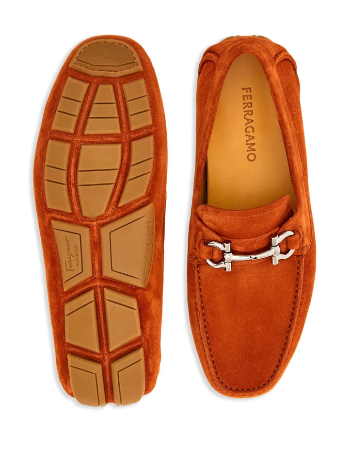 Ferragamo Gancini Suede Driving Shoes