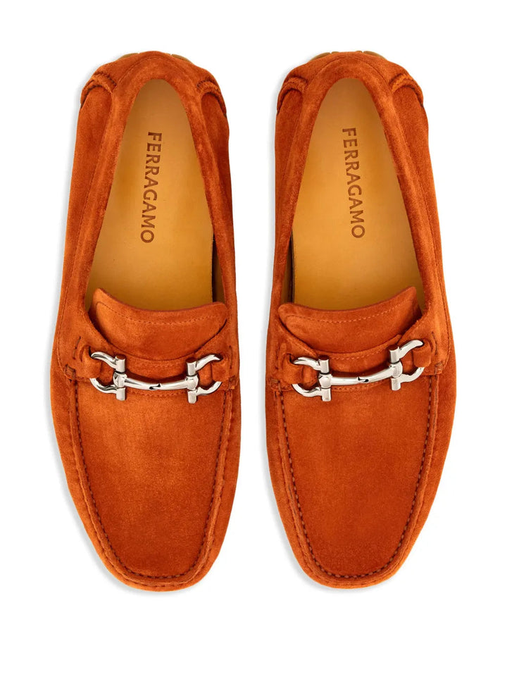 Ferragamo Gancini Suede Driving Shoes