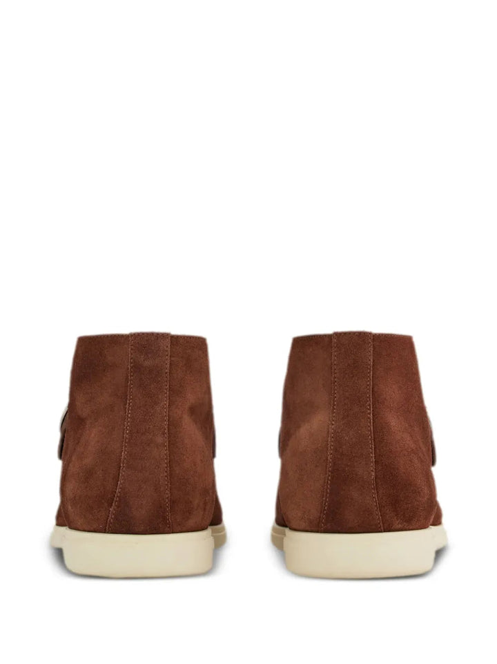 Ferragamo Gancini-Buckle Suede Boots
