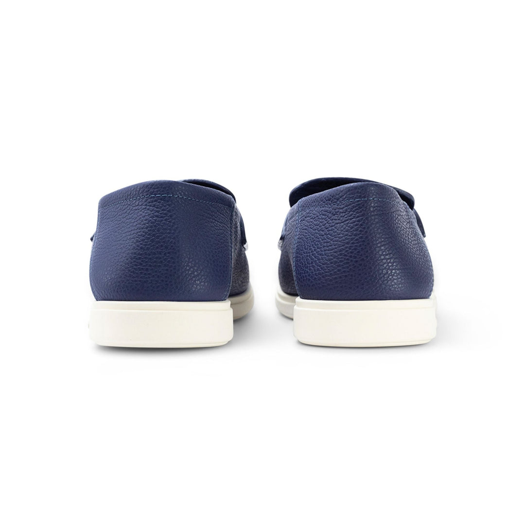 Ferragamo Gancini-Plaque Leather Loafers in BLUE