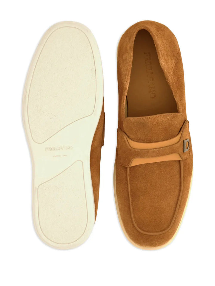 Ferragamo Gancini-Buckle Leather Loafers