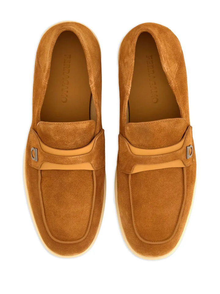Ferragamo Gancini-Buckle Leather Loafers
