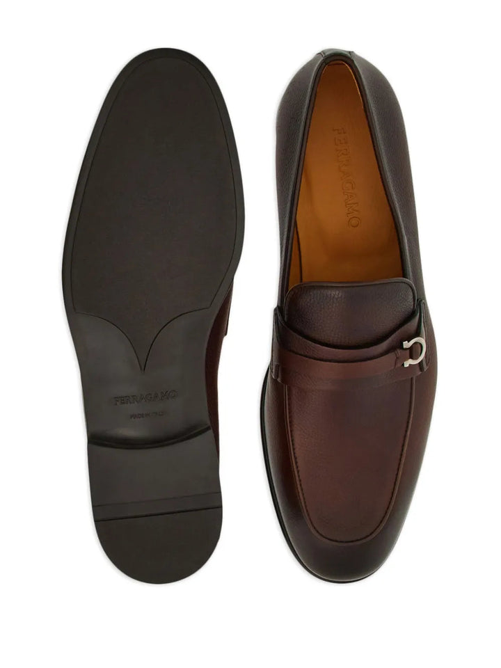 Ferragamo Gancini-Buckle Leather Loafers