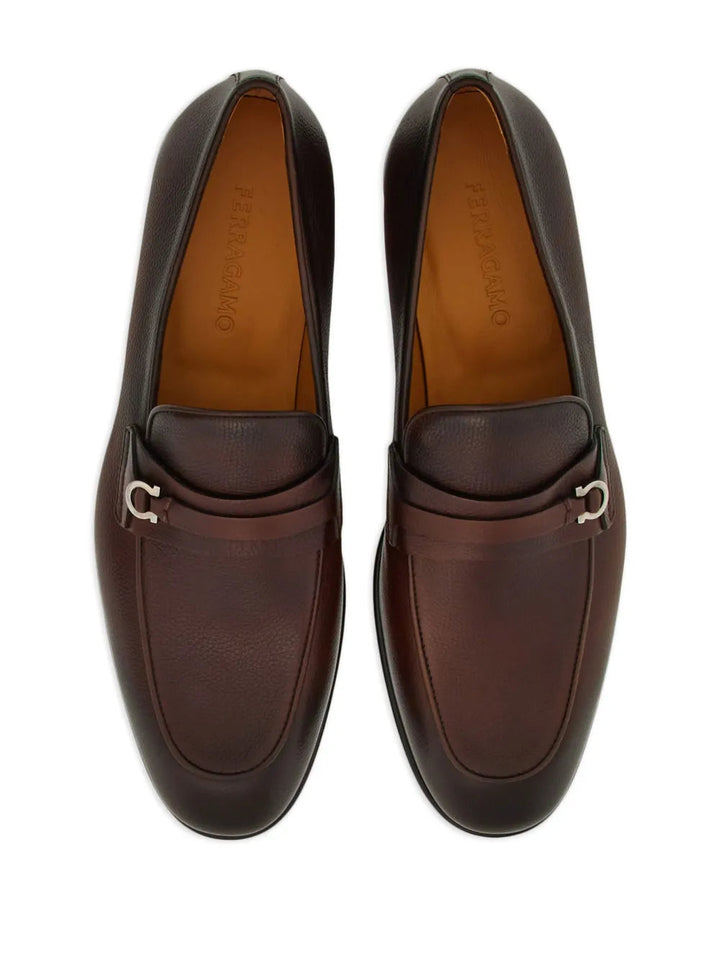 Ferragamo Gancini-Buckle Leather Loafers