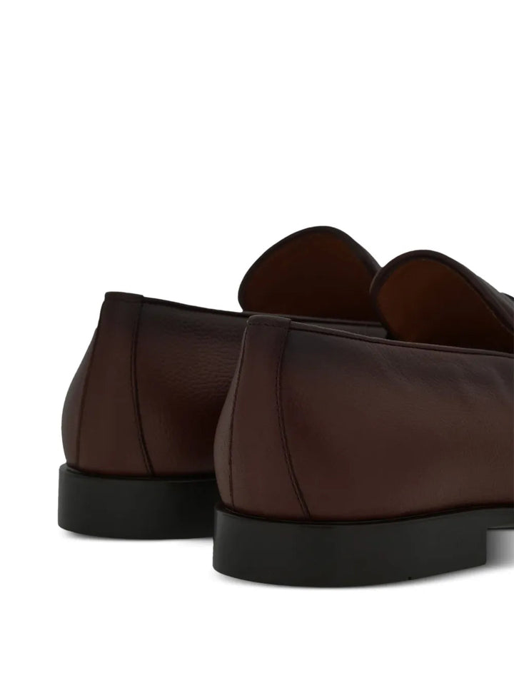Ferragamo Gancini-Buckle Leather Loafers