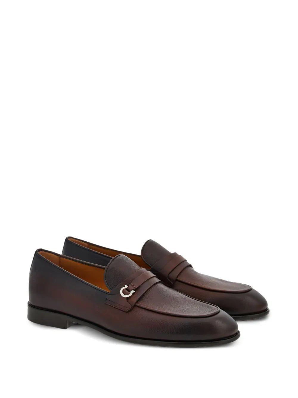 Ferragamo Gancini-Buckle Leather Loafers