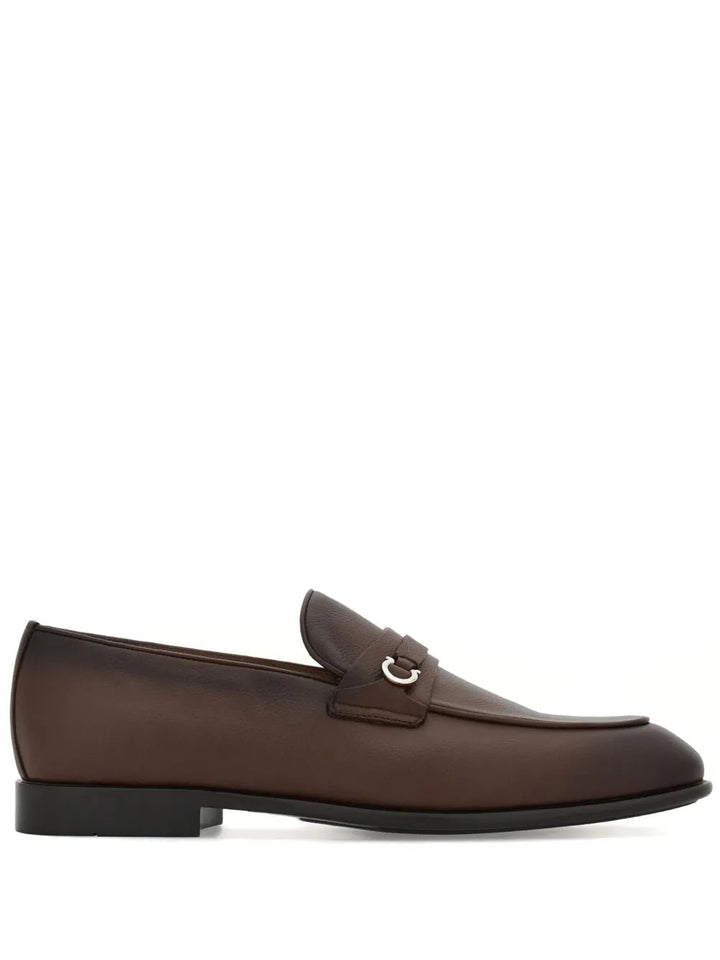 Ferragamo Gancini-Buckle Leather Loafers
