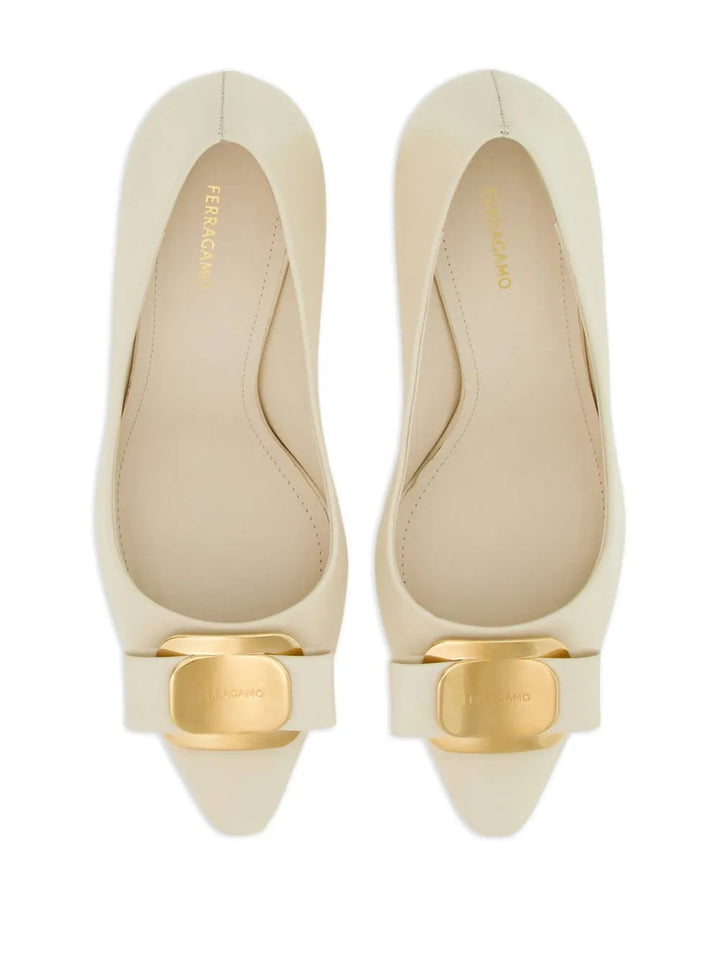 Ferragamo 85Mm Bow-Detail Leather Pumps