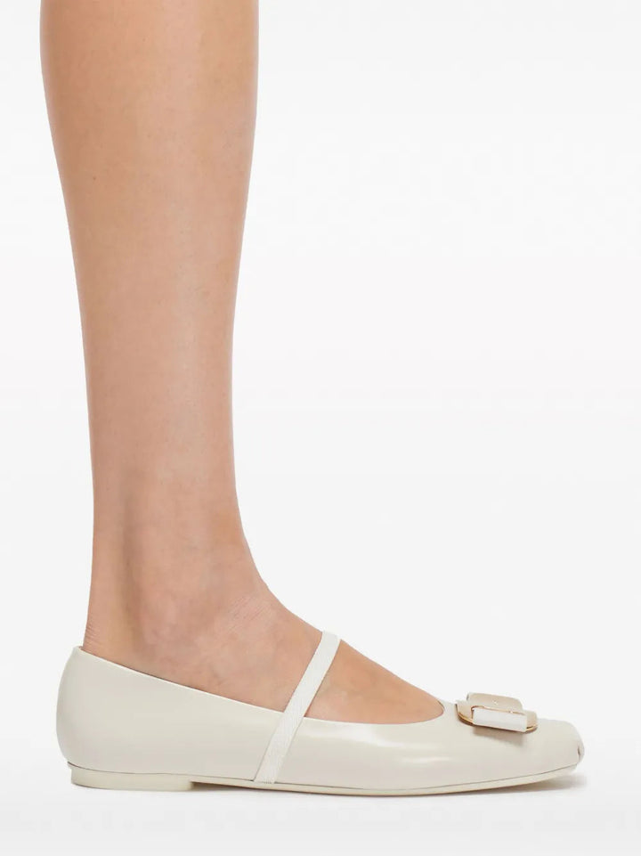 Ferragamo New Vara-Bow Lambskin Ballerina Shoes 01H345768869