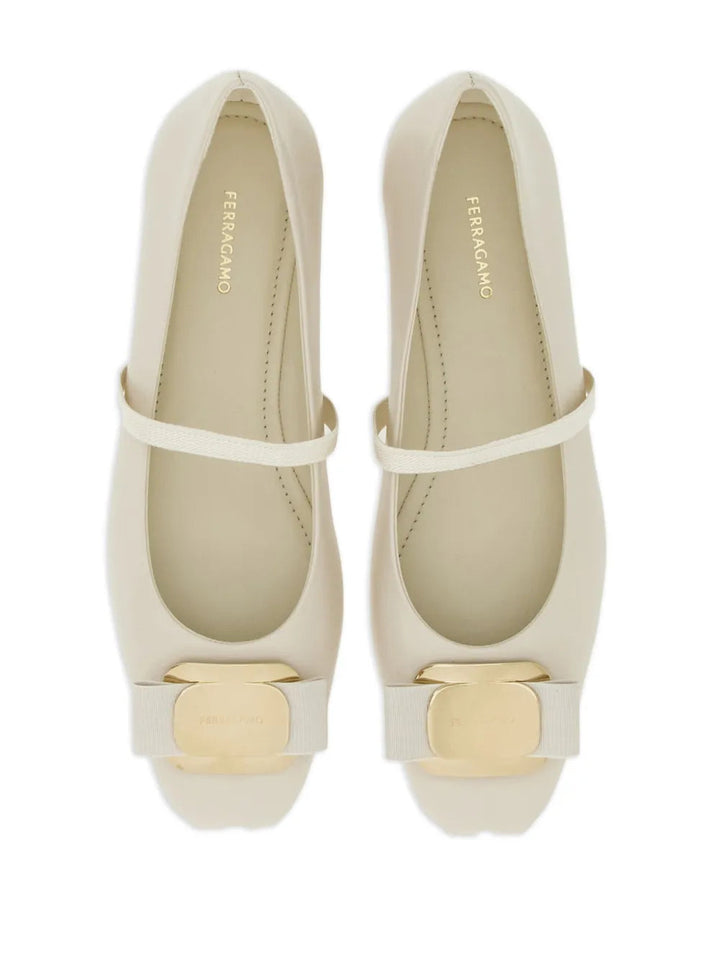 Ferragamo New Vara-Bow Lambskin Ballerina Shoes 01H345768869