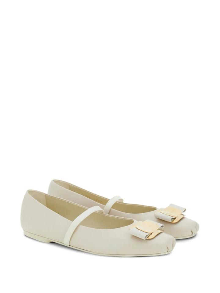 Ferragamo New Vara-Bow Lambskin Ballerina Shoes 01H345768869