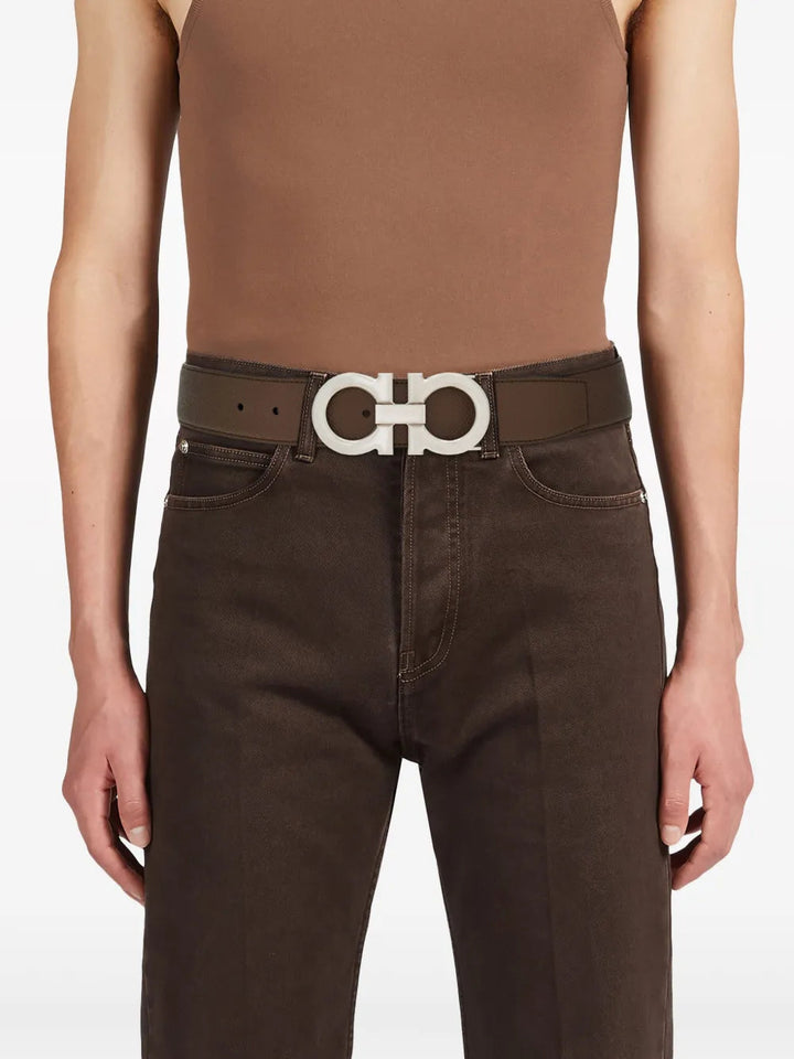 Ferragamo Gancini-Buckle Reversible Leather Belt