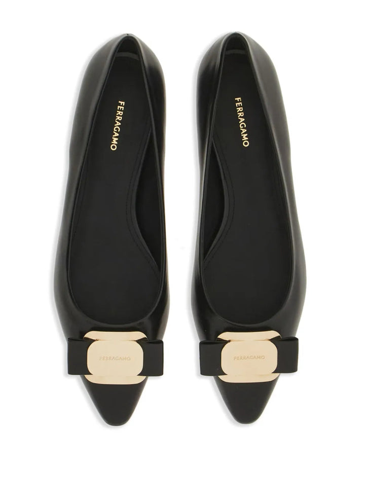 Ferragamo New Vara-Bow Lambskin Ballerina Shoes