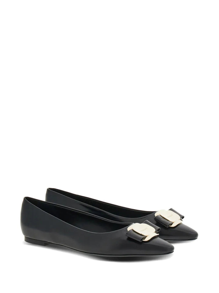 Ferragamo New Vara-Bow Lambskin Ballerina Shoes