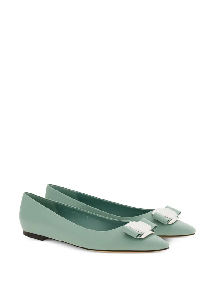 Ferragamo New Vara-Bow Lambskin Ballerina Shoes 01H585768701