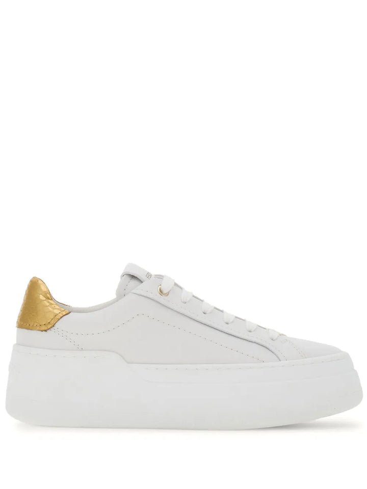 Ferragamo Wedge Logo-Patch Leather Sneakers