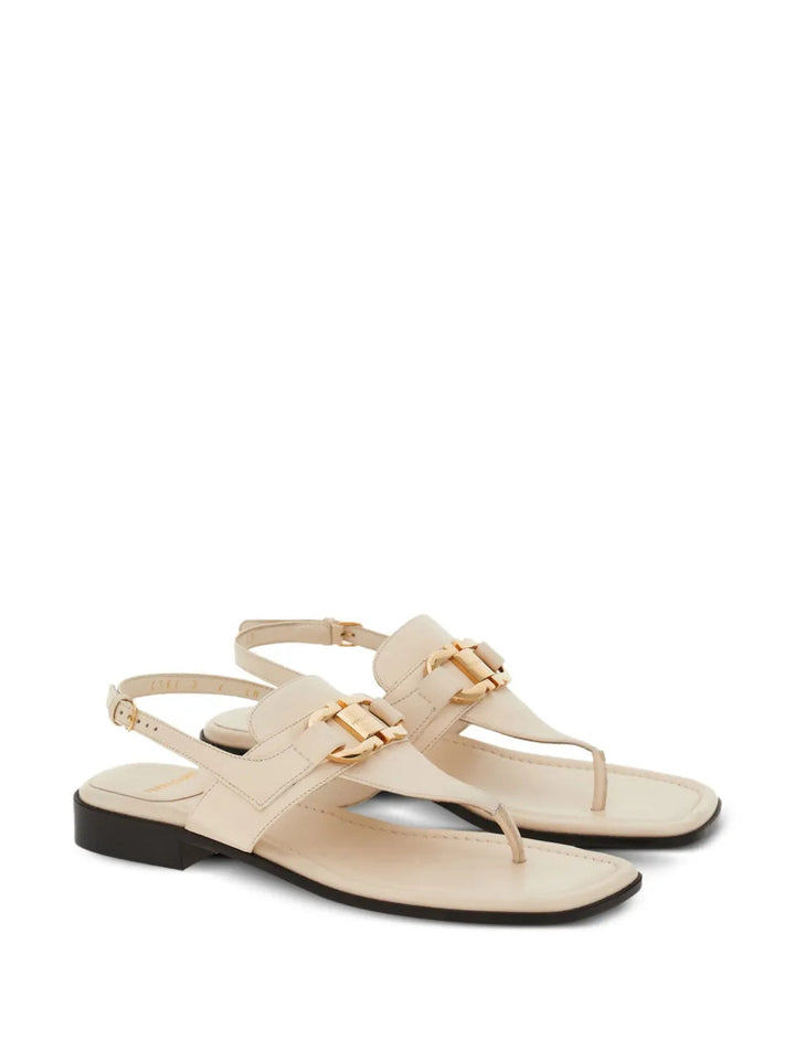 Ferragamo Gancini-Buckle Leather Sandals