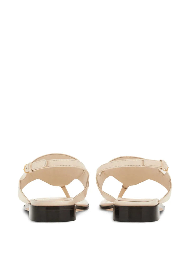 Ferragamo Gancini-Buckle Leather Sandals
