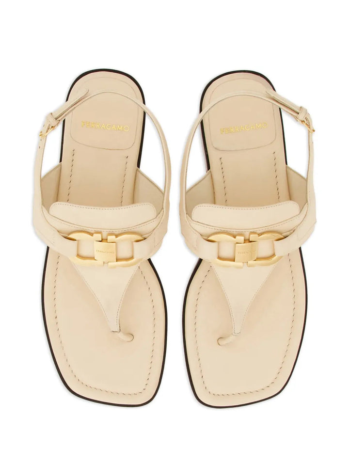 Ferragamo Gancini-Buckle Leather Sandals