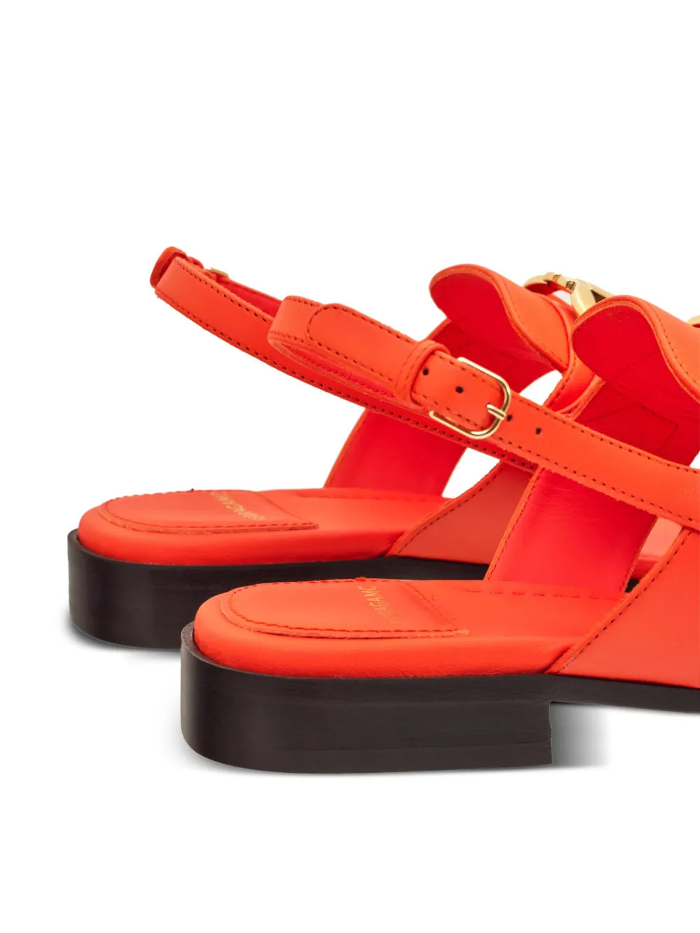 Ferragamo Gancini Leather Flat Sandals