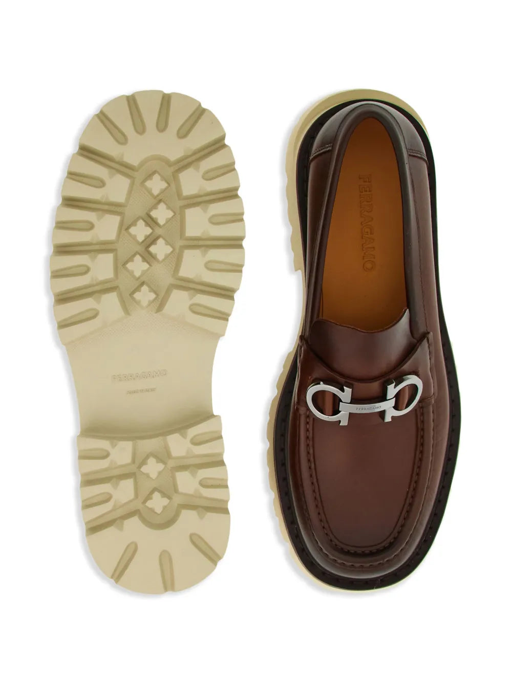 Ferragamo Gancini-Plaque Leather Loafers