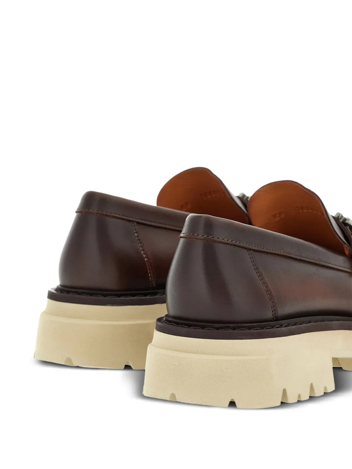 Ferragamo Gancini-Plaque Leather Loafers