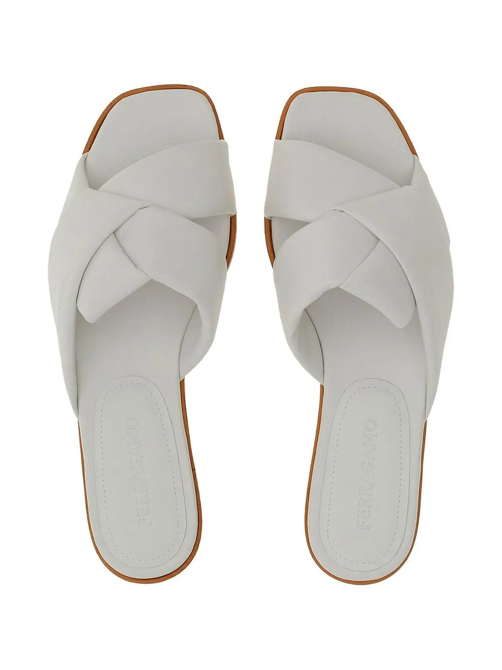 Ferragamo Knot-Detail Leather Slides