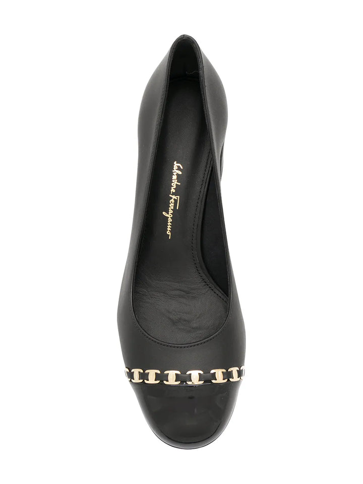 Ferragamo 60Mm Vara-Chain Pumps