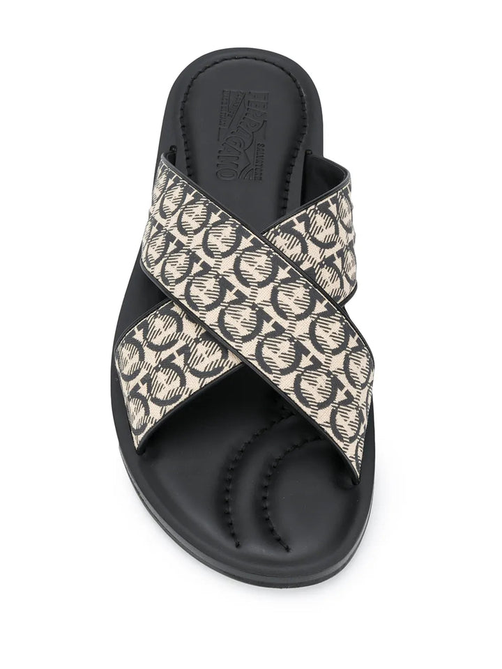 Ferragamo Gancini Printed Pool Slides