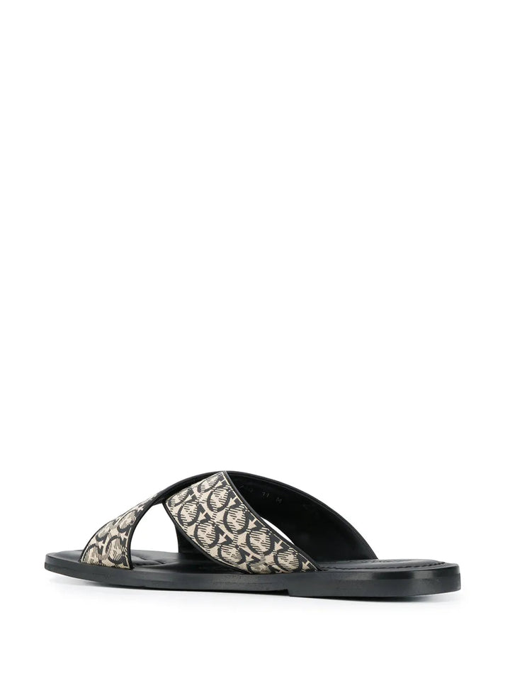 Ferragamo Gancini Printed Pool Slides