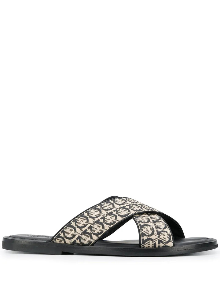 Ferragamo Gancini Printed Pool Slides