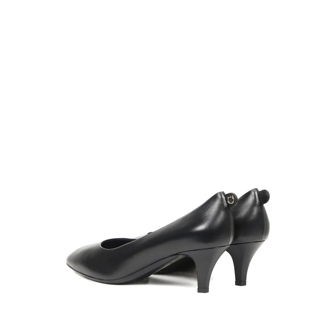 Ferragamo Leather Kitten-Heel Pumps