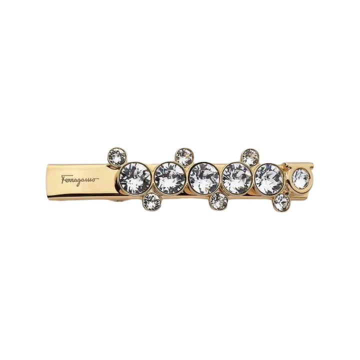 Ferragamo Barr Allstra Rhinestone Hair Clip Gold