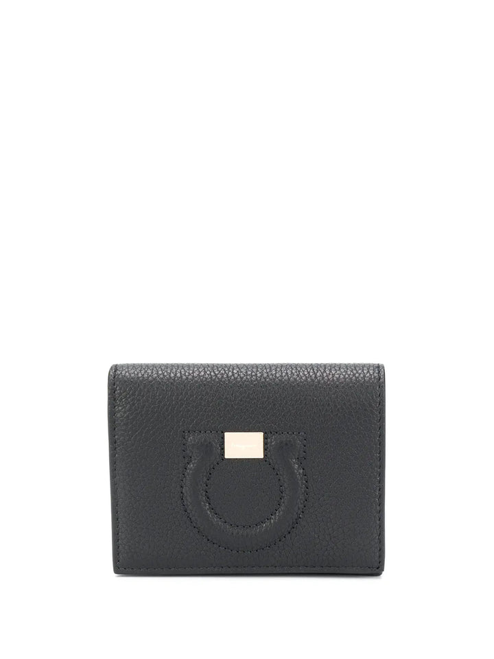 Ferragamo Embossed Gancini Motif Grainy Wallet