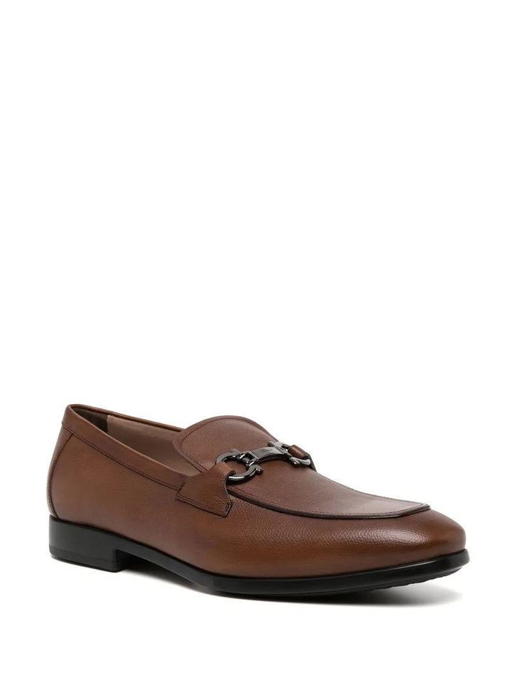 Ferragamo Gancini-Trim Leather Moccasins