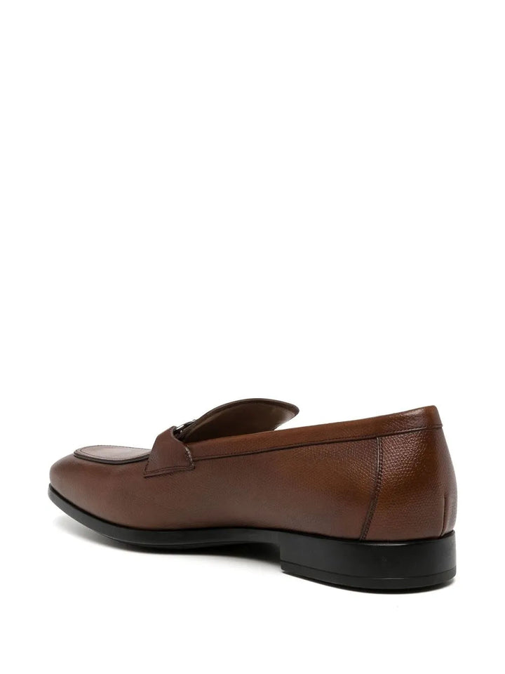 Ferragamo Gancini-Trim Leather Moccasins